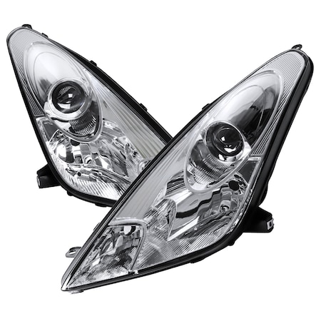 Spec-D Tuning 00-05 Toyota Celica Halo Projector Headlight Chrome Housing LHP-CEL00-ABM